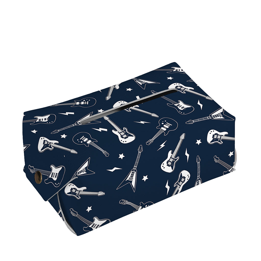 Electric Guitar Pattern Print Rectangle Tissue Box Cover