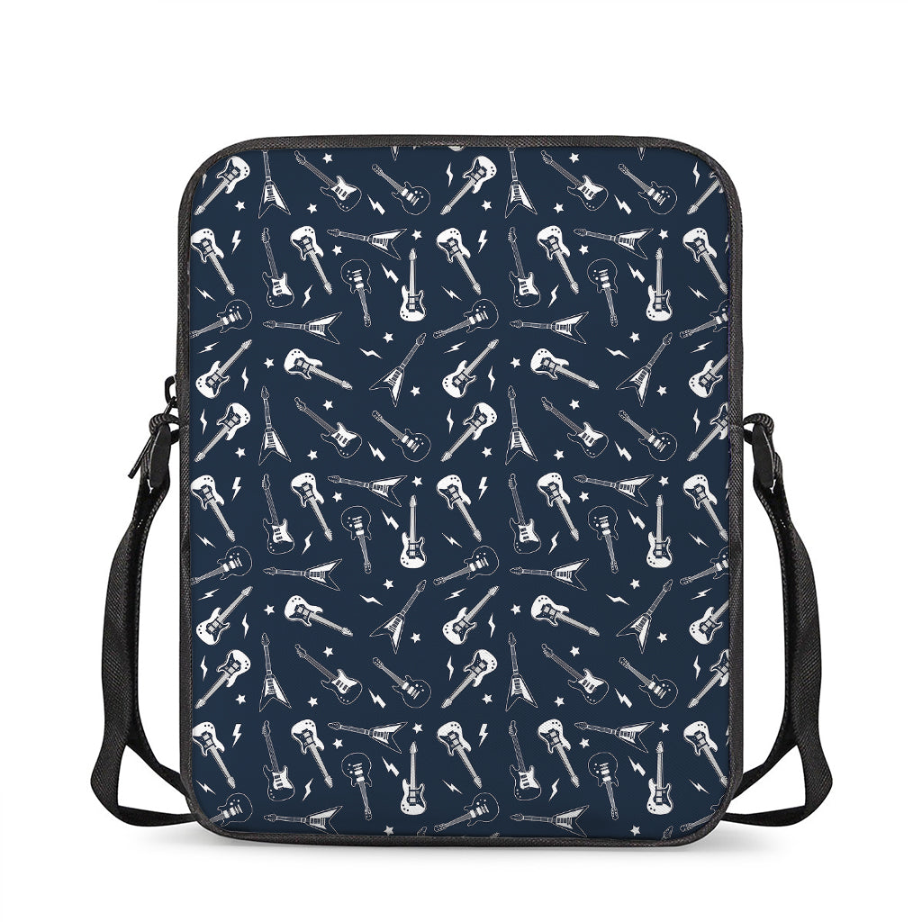 Electric Guitar Pattern Print Rectangular Crossbody Bag