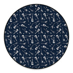 Electric Guitar Pattern Print Round Floor Mat