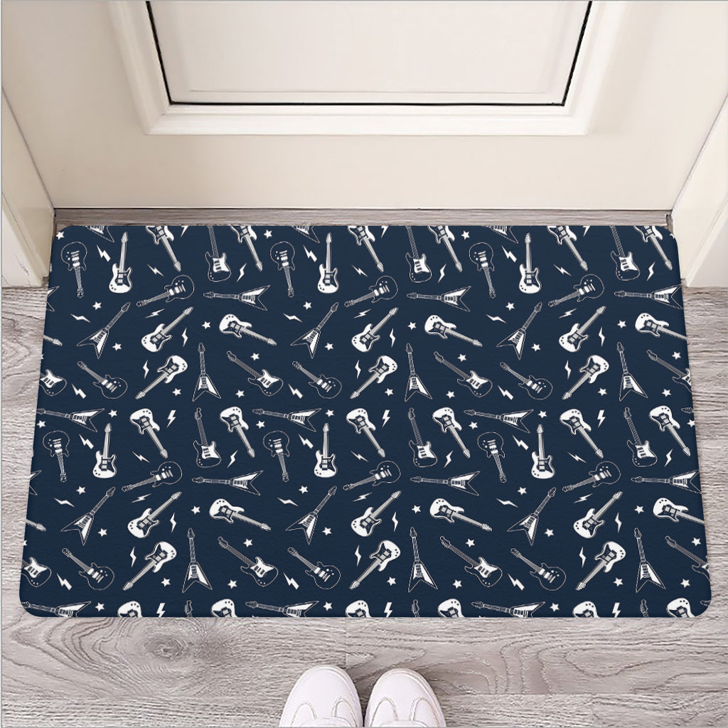 Electric Guitar Pattern Print Rubber Doormat