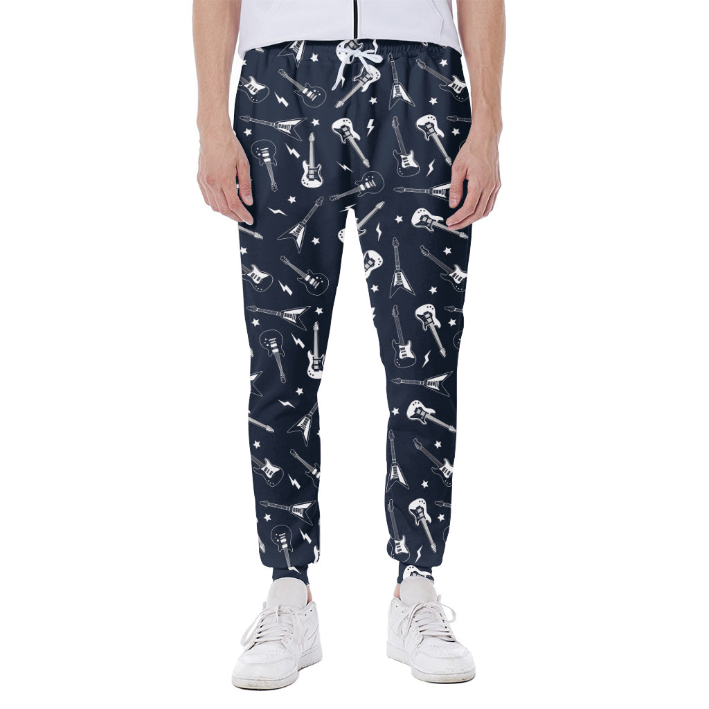 Electric Guitar Pattern Print Scuba Joggers