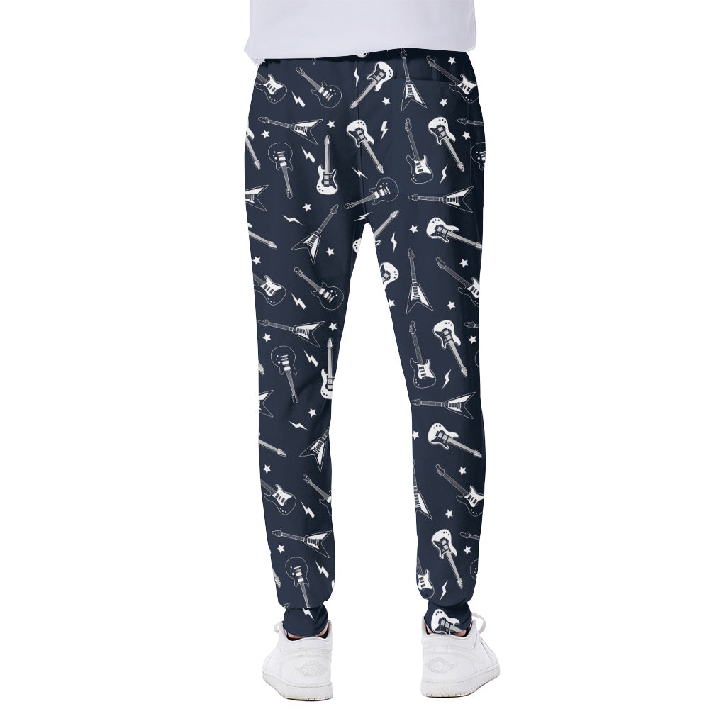 Electric Guitar Pattern Print Scuba Joggers