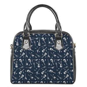 Electric Guitar Pattern Print Shoulder Handbag