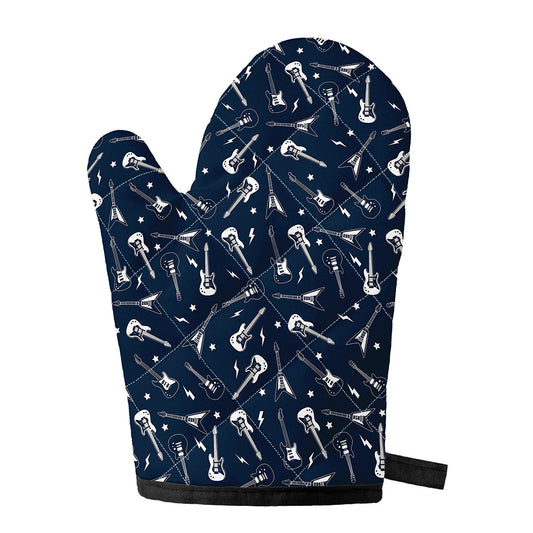 Electric Guitar Pattern Print Single Oven Mitt