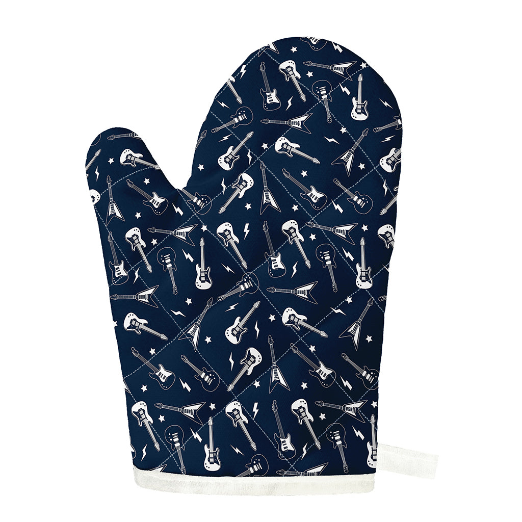 Electric Guitar Pattern Print Single Oven Mitt