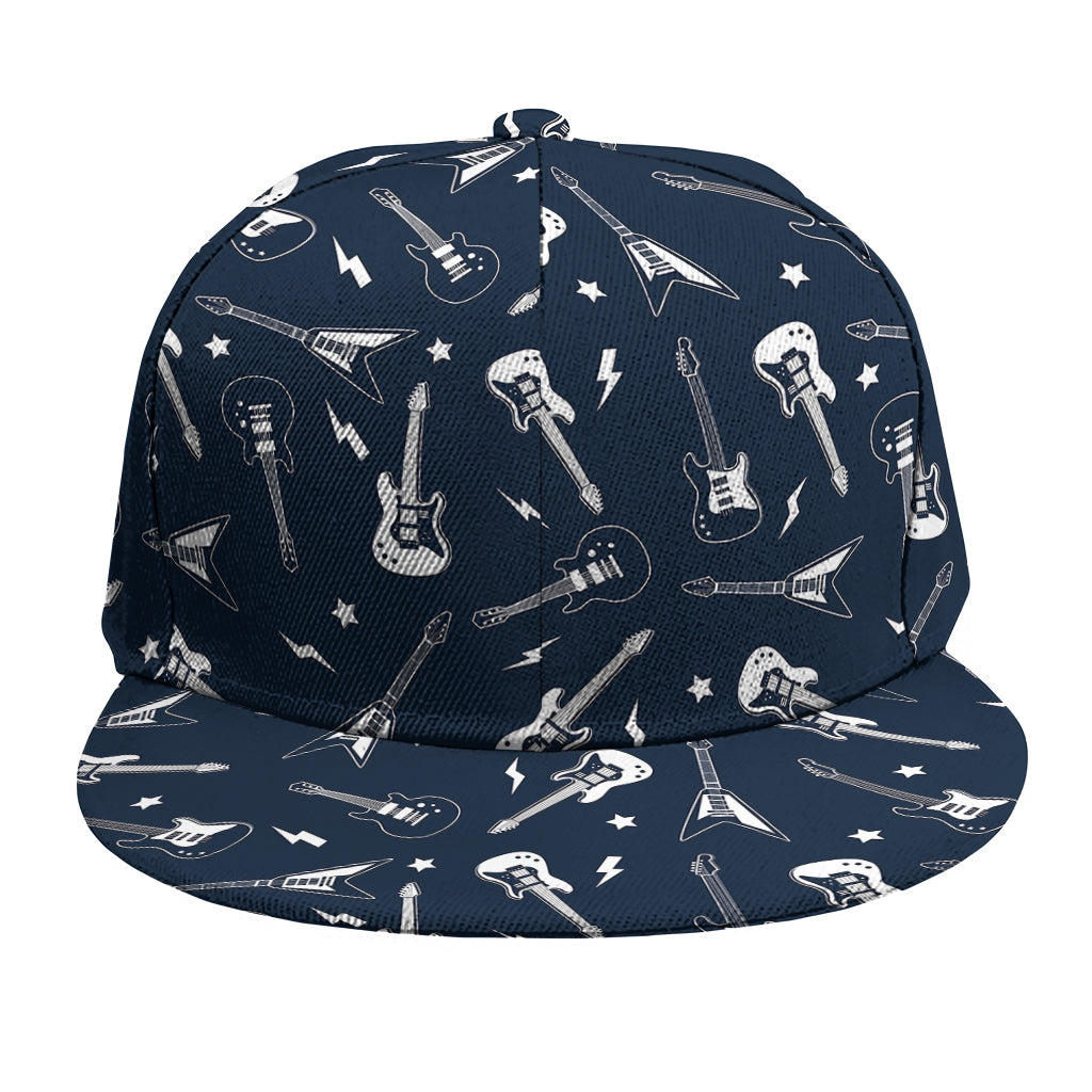 Electric Guitar Pattern Print Snapback Cap