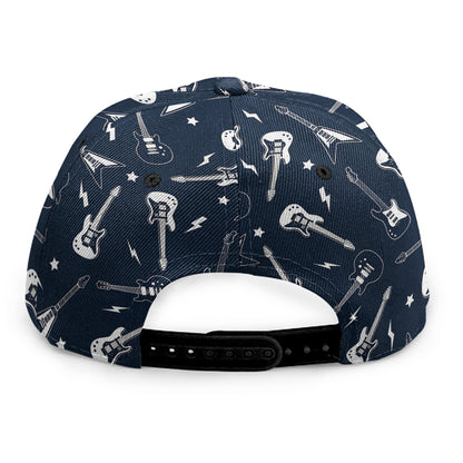 Electric Guitar Pattern Print Snapback Cap