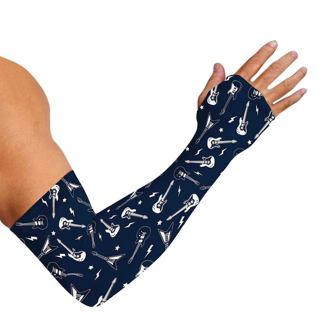 Electric Guitar Pattern Print Sun Protection Arm Sleeves
