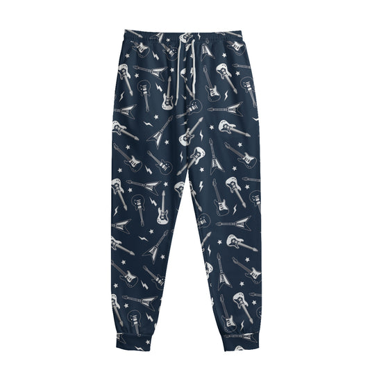 Electric Guitar Pattern Print Sweatpants