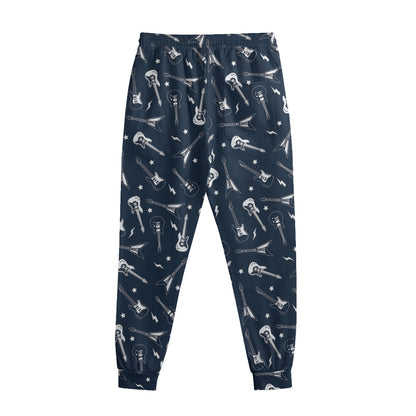 Electric Guitar Pattern Print Sweatpants
