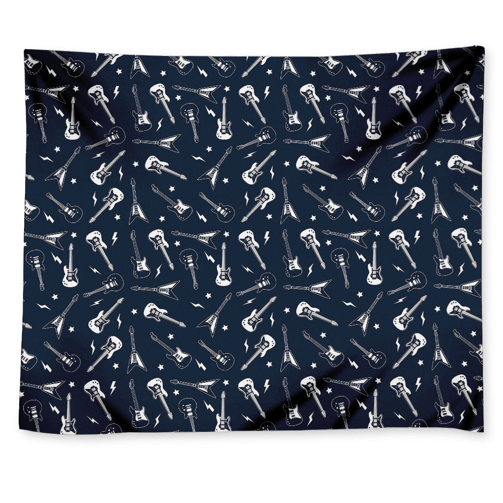Electric Guitar Pattern Print Tapestry