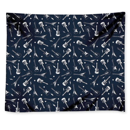 Electric Guitar Pattern Print Tapestry