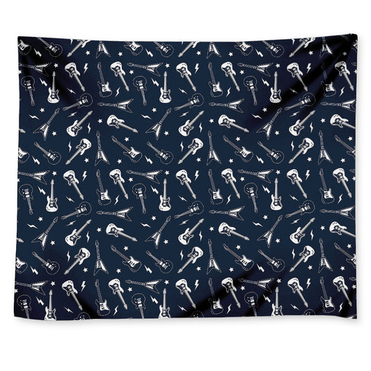 Electric Guitar Pattern Print Tapestry