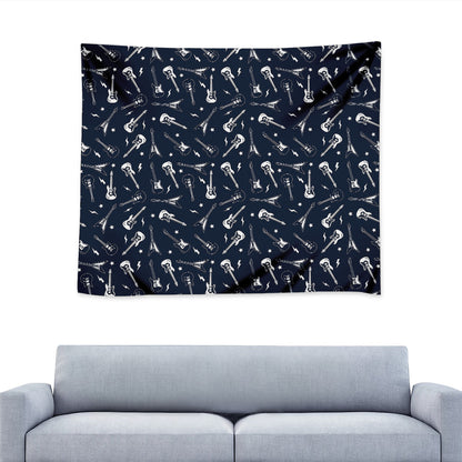 Electric Guitar Pattern Print Tapestry
