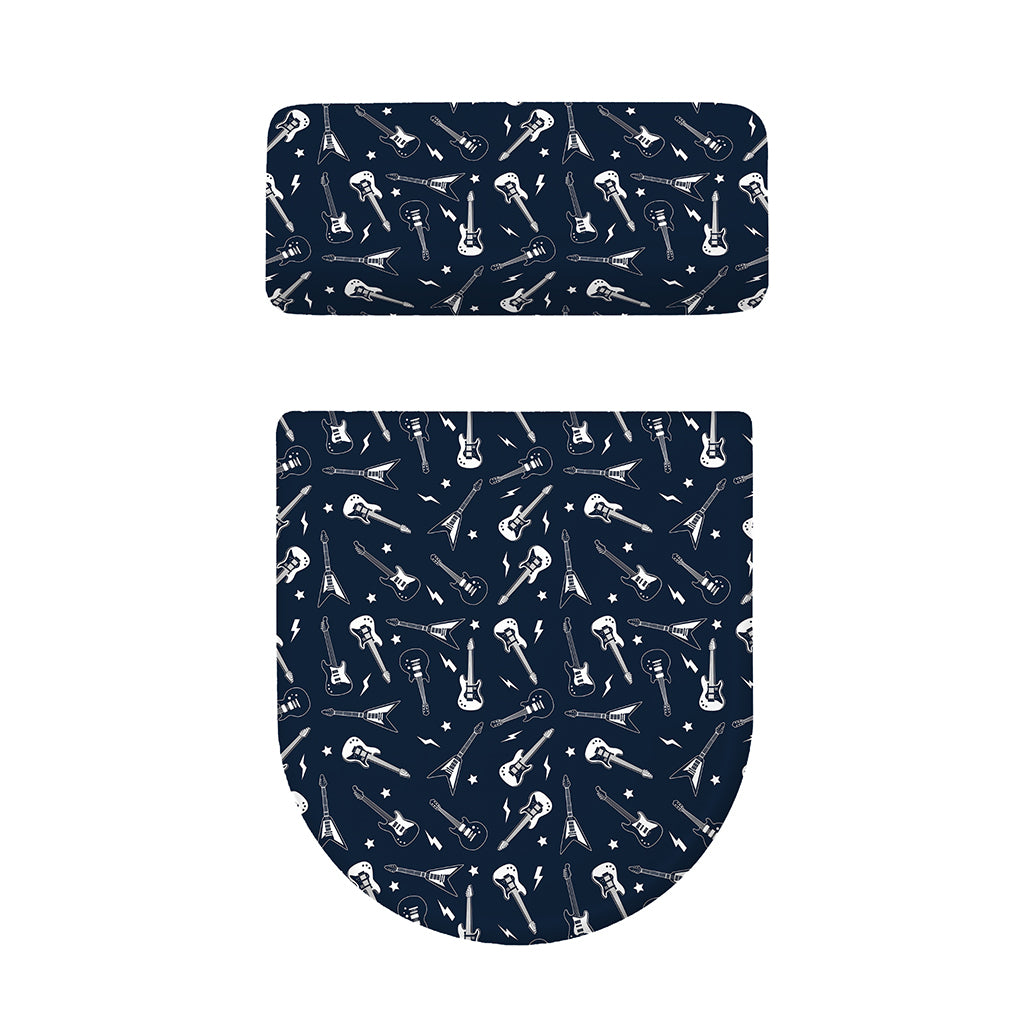 Electric Guitar Pattern Print Toilet Lid And Tank Cover Set