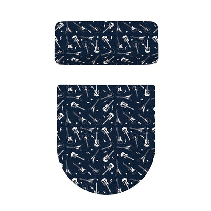 Electric Guitar Pattern Print Toilet Lid And Tank Cover Set
