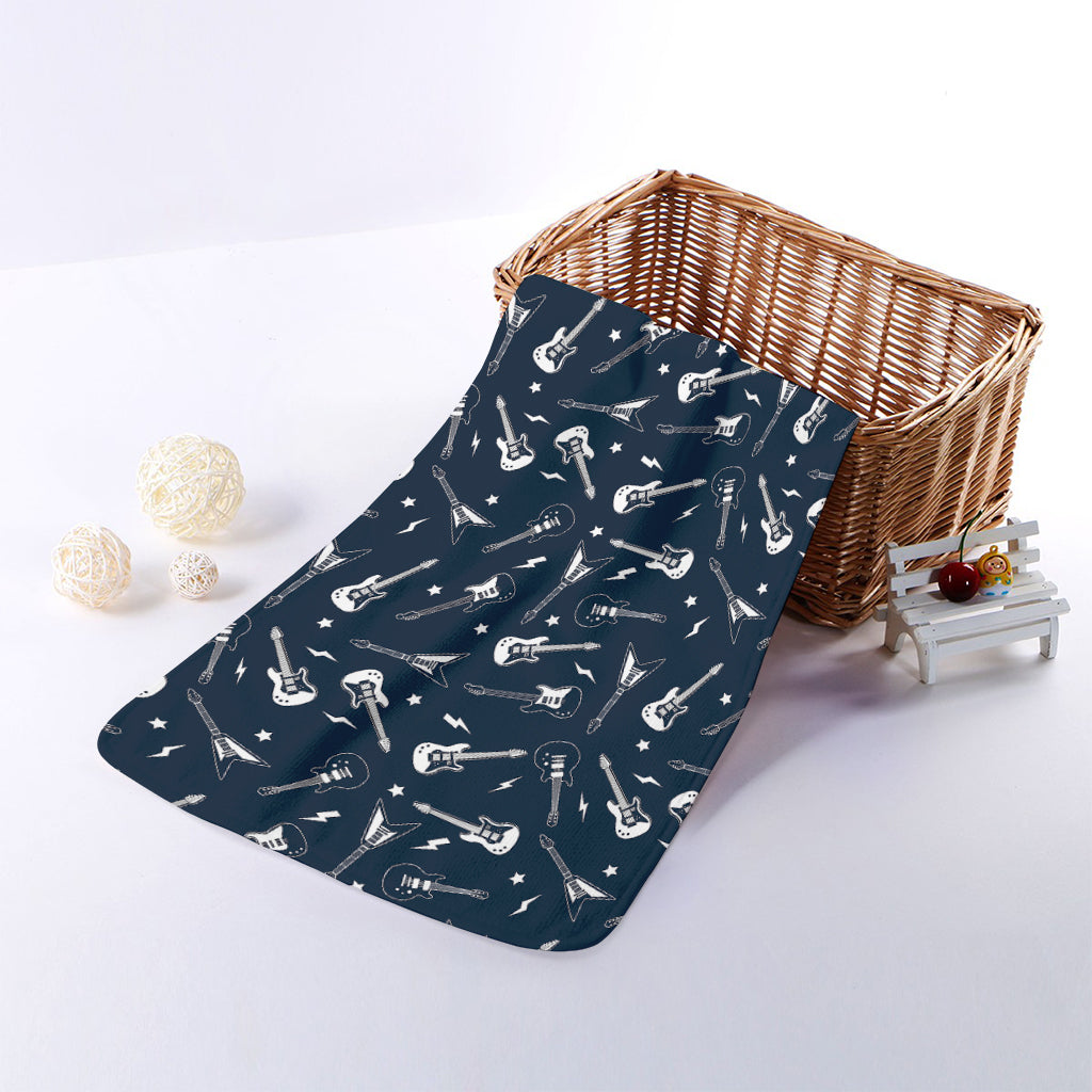 Electric Guitar Pattern Print Towel