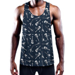Electric Guitar Pattern Print Training Tank Top