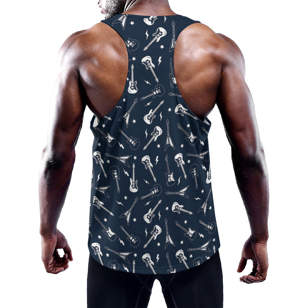Electric Guitar Pattern Print Training Tank Top