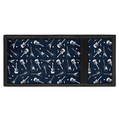 Electric Guitar Pattern Print Trifold Wallet