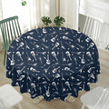 Electric Guitar Pattern Print Waterproof Round Tablecloth