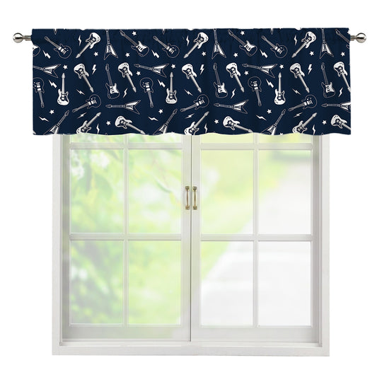 Electric Guitar Pattern Print Window Valance