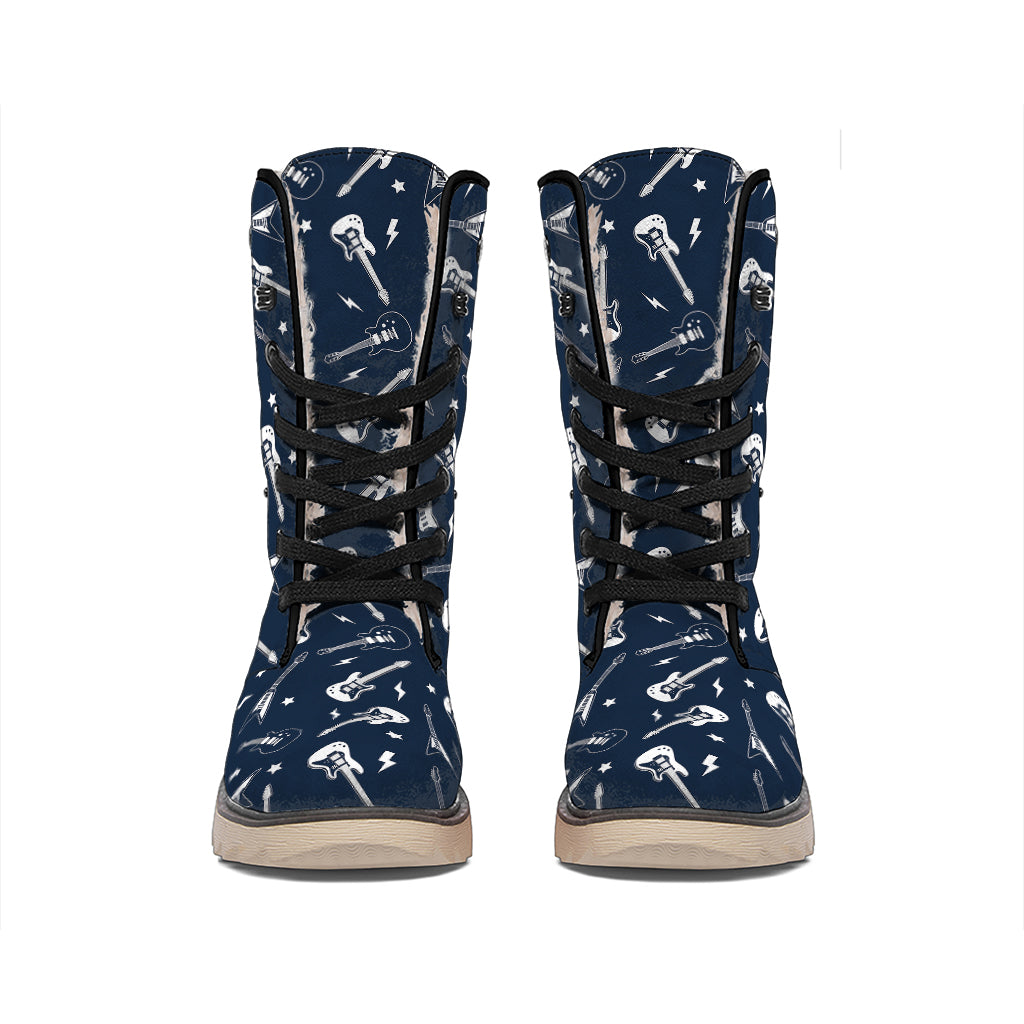 Electric Guitar Pattern Print Winter Boots