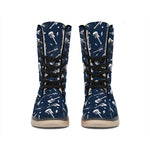 Electric Guitar Pattern Print Winter Boots