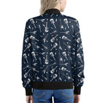 Electric Guitar Pattern Print Women's Bomber Jacket