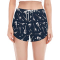 Electric Guitar Pattern Print Women's Split Running Shorts