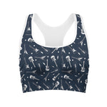 Electric Guitar Pattern Print Women's Sports Bra