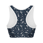 Electric Guitar Pattern Print Women's Sports Bra