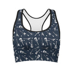 Electric Guitar Pattern Print Women's Sports Bra