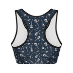 Electric Guitar Pattern Print Women's Sports Bra