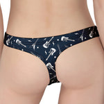 Electric Guitar Pattern Print Women's Thong