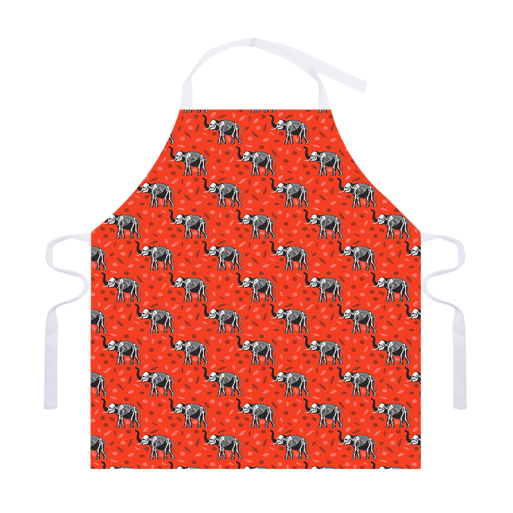 Elephant Skeleton X-Ray Pattern Print Adjustable Apron