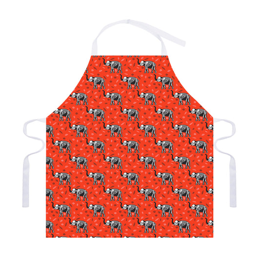Elephant Skeleton X-Ray Pattern Print Adjustable Apron