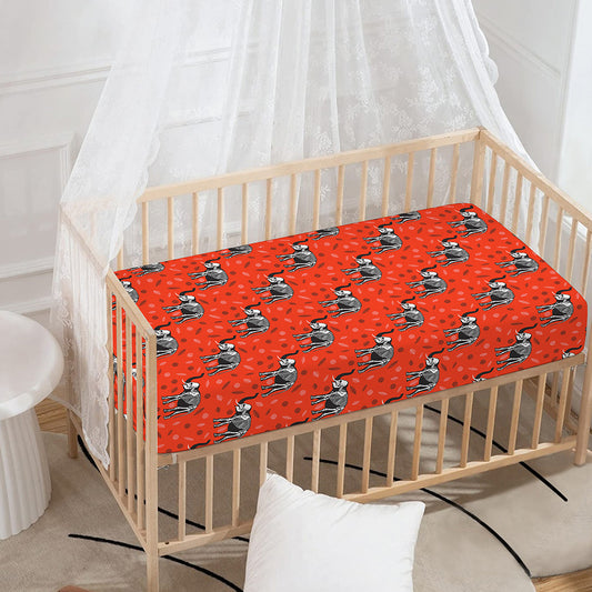 Elephant Skeleton X-Ray Pattern Print Baby Crib Sheet