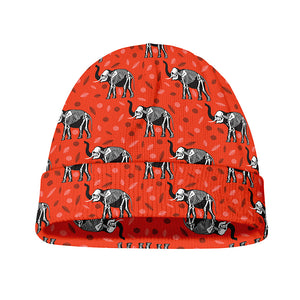 Elephant Skeleton X-Ray Pattern Print Beanie