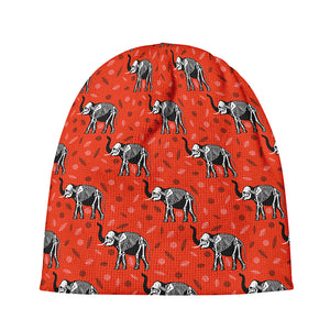 Elephant Skeleton X-Ray Pattern Print Beanie