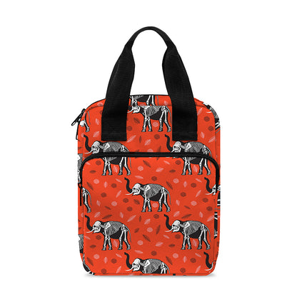 Elephant Skeleton X-Ray Pattern Print Bible Tote Bag