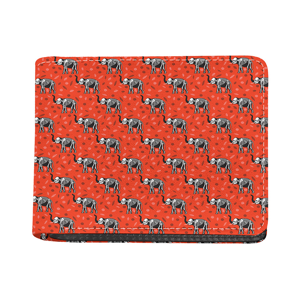 Elephant Skeleton X-Ray Pattern Print Bifold Wallet