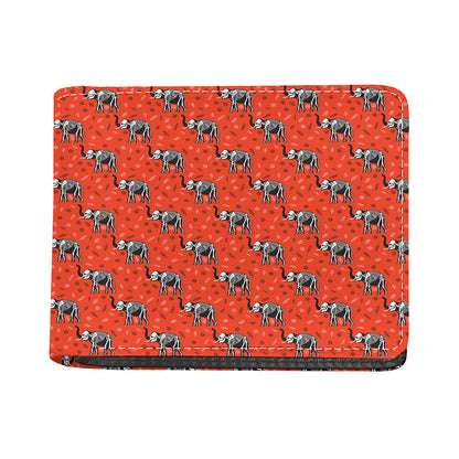 Elephant Skeleton X-Ray Pattern Print Bifold Wallet