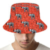 Elephant Skeleton X-Ray Pattern Print Bucket Hat