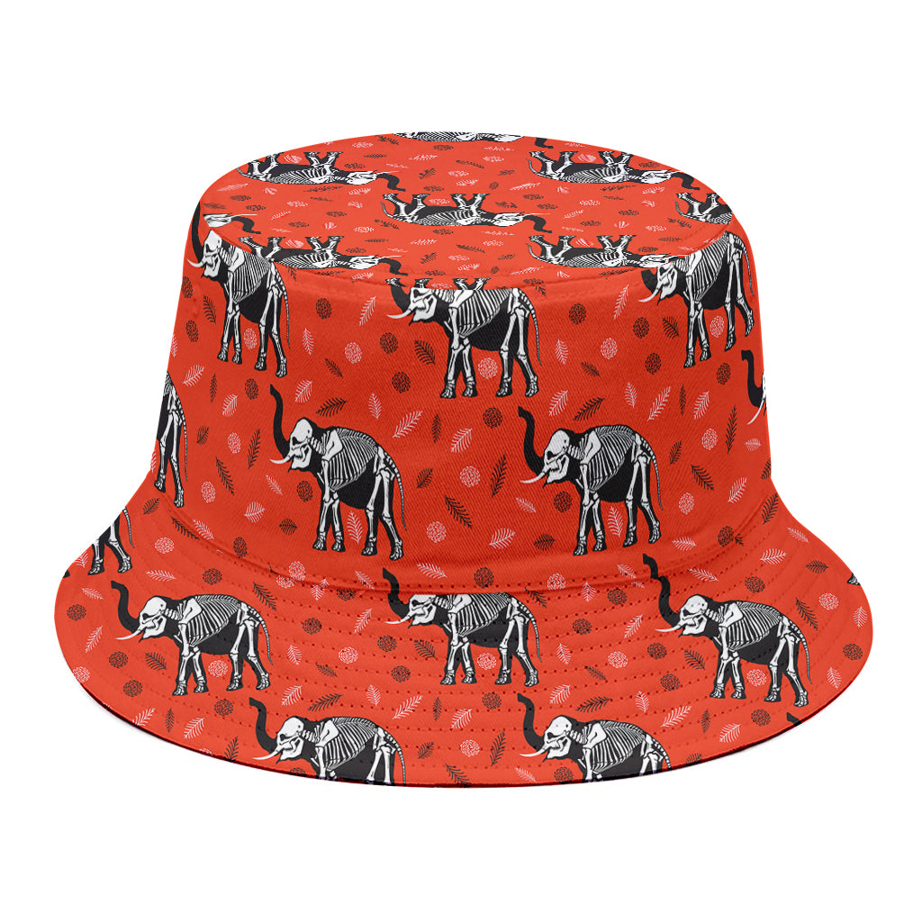 Elephant Skeleton X-Ray Pattern Print Bucket Hat