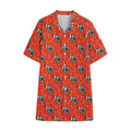 Elephant Skeleton X-Ray Pattern Print Cotton Hawaiian Shirt