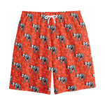 Elephant Skeleton X-Ray Pattern Print Cotton Shorts