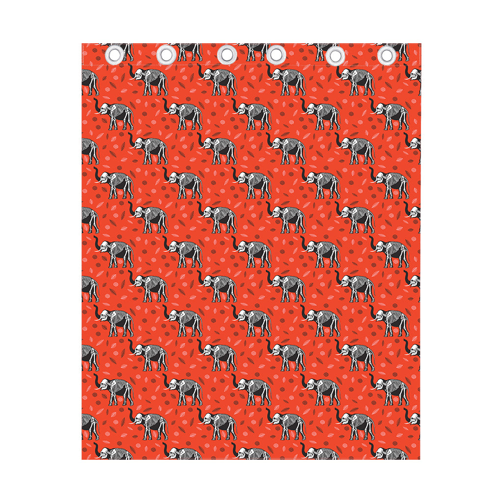 Elephant Skeleton X-Ray Pattern Print Curtain