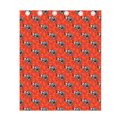 Elephant Skeleton X-Ray Pattern Print Curtain