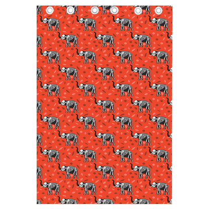 Elephant Skeleton X-Ray Pattern Print Curtain